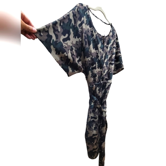 NWT XXL Military Midi Dress with Waist Tie String - Picture 2 of 7